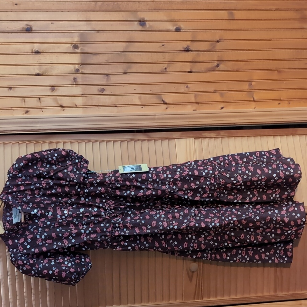 Trovata Floral Dress in Black and Pink NWOT